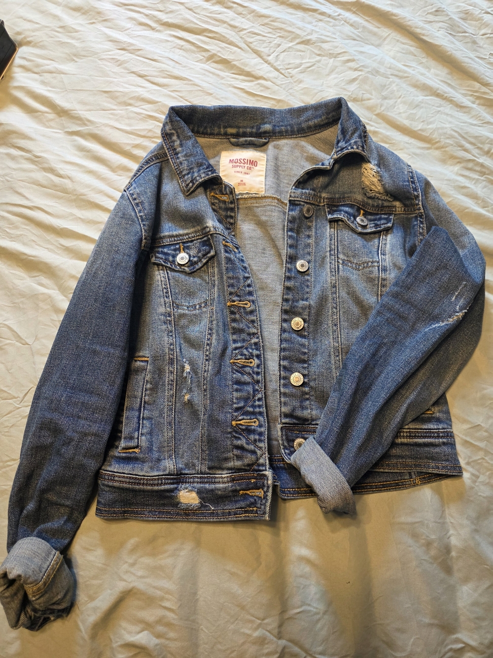 Mossimo Supply Co. Blue Distressed Denim Jacket